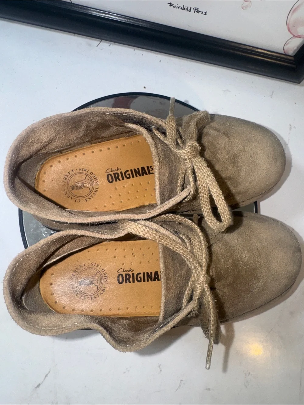 Clarks Originals Kids Leather Taupe Desert Boot - Size 11.5M/W
